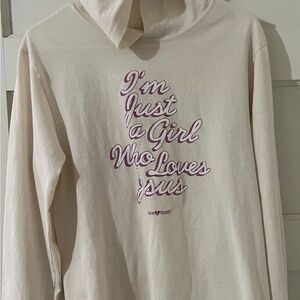 Truth Cream Hoodie with Pink Text